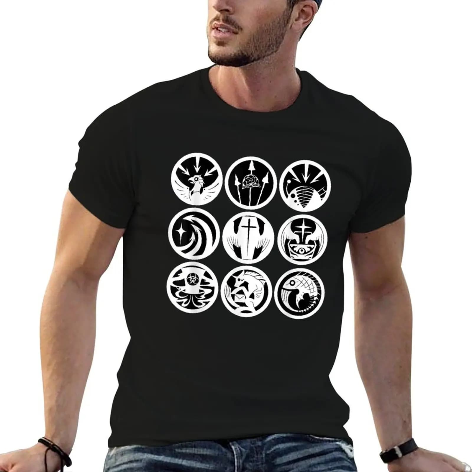 9 SCP Factions Logos Foundation T-Shirt Fashion Casual Short Sleeve T-Shirt