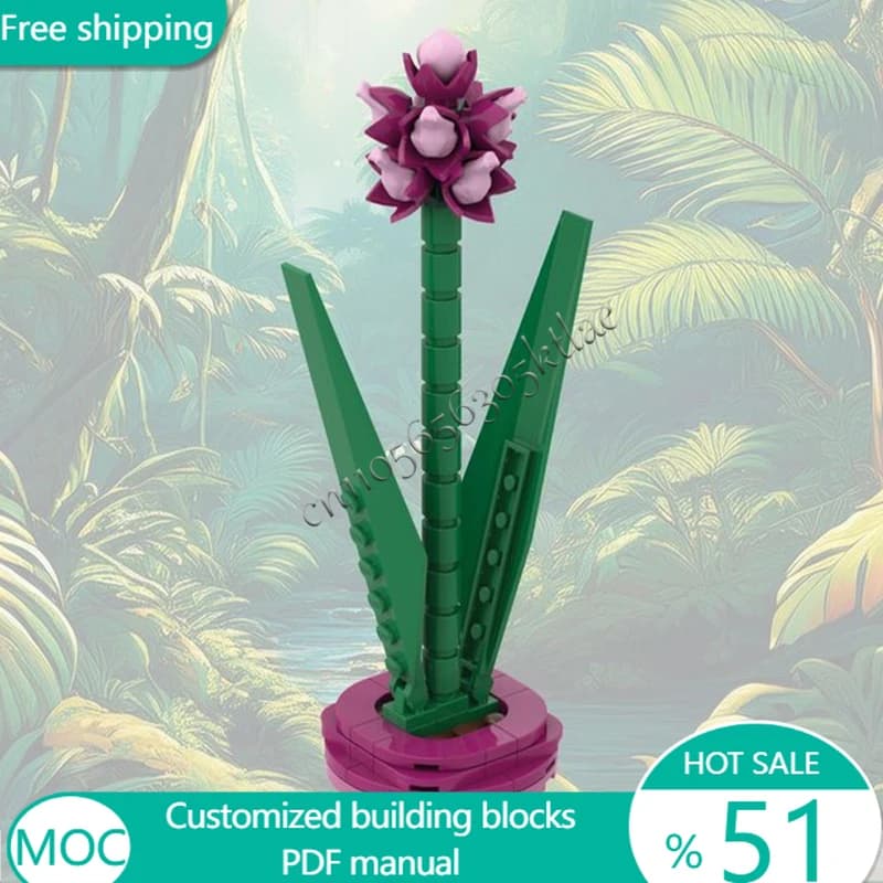 59 PZ Fiori Amaryllis Belladonna MOC Personalizza Blocco di Costruzione Modulare Tecnologia Popolare Educativo FAI DA TE Festival Giocattolo Regalo