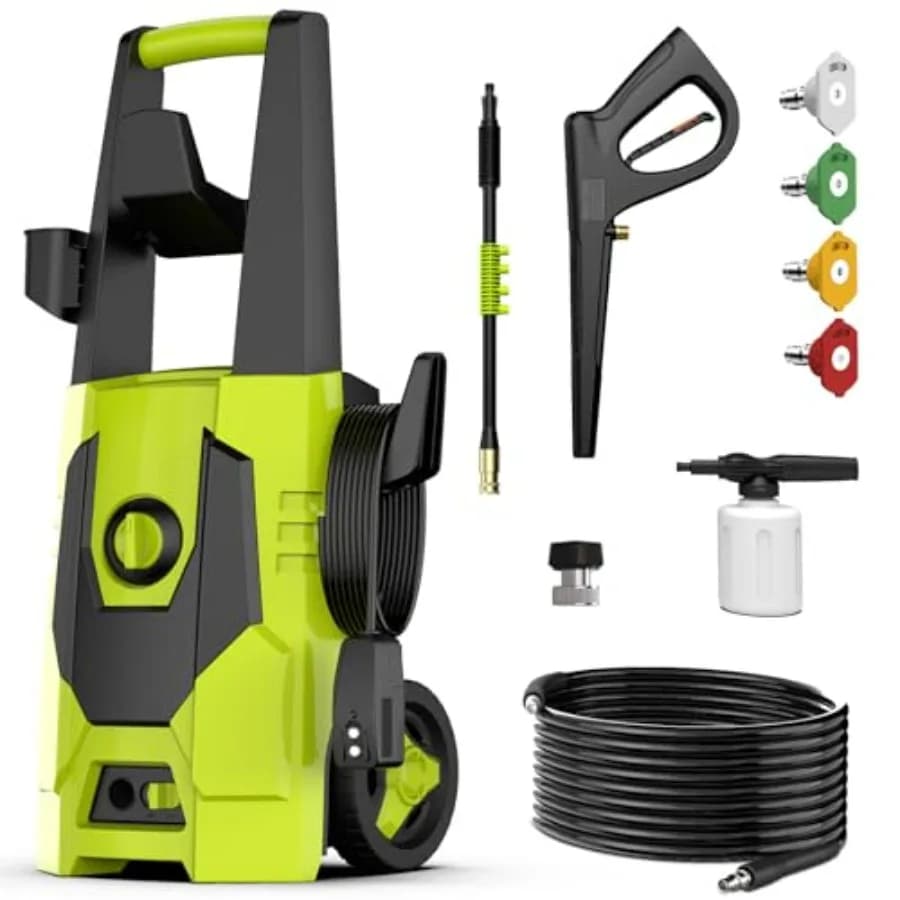 Ugello a getto ad alta pressione per tubo da giardino, per lavaggio auto, pulizia giardino, patio: acciaio inossidabile, nero, regolabile