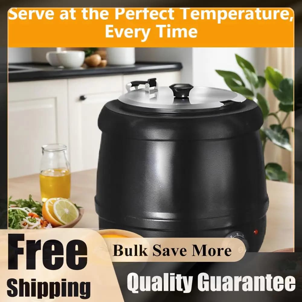 10 liters electric heater with hinged lid Electric soup pot Heating Stewed Kettle Buffet Heated cooker for restaurants Home Catering