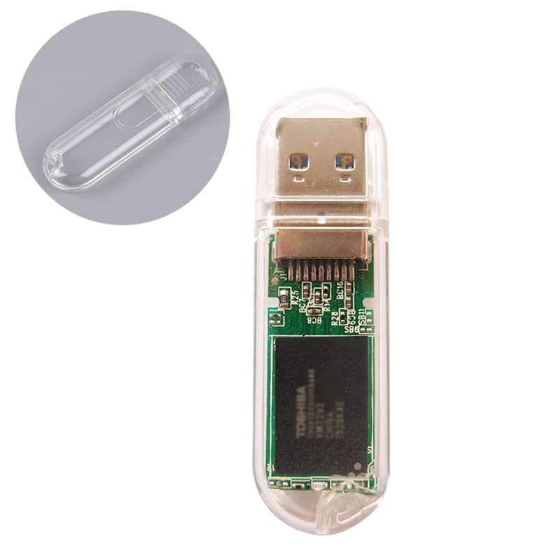 Transparent USB Flash Drive Junction Housing U Disk Plastic Protective Case Electronic Enclosure
