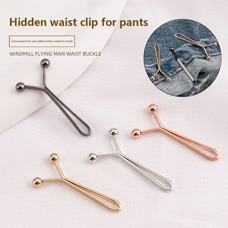 4 Pezzi Clip Regolabili per Maniche, Accessori Staccabili con Fibbia per Jeans e Gonne, per Ristrettere la Vita dei Pantaloni e Ridurre le Maniche
