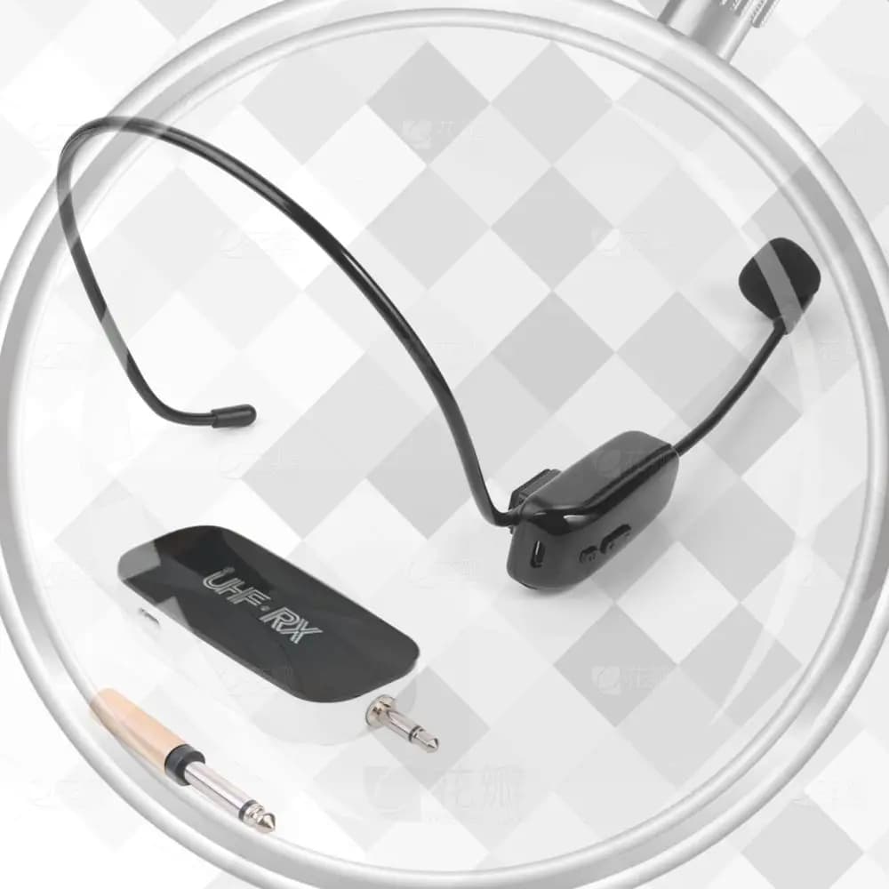 Sistema Microfono Wireless UHF 630-696 MHz con Microfono a Condensatore e Ricevitore per Computer, Gaming e Insegnamento