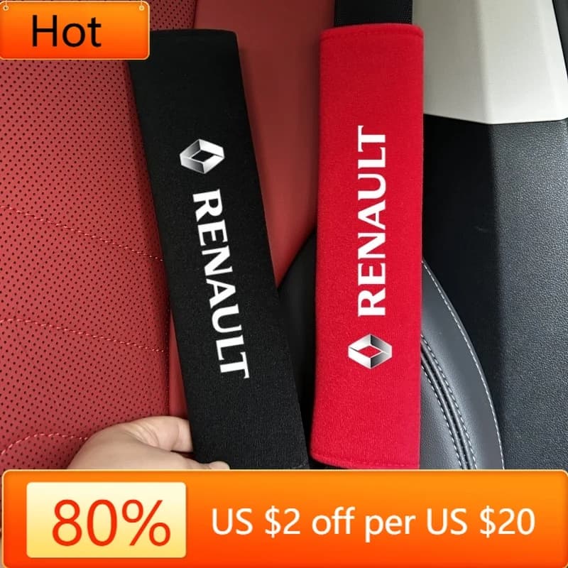 Adesivi interni 2 pezzi protezione per cintura di sicurezza per auto copertura per spallina per Renault Scenic Clio Laguna 2 3 4 5 Kangoo Fluence Megane