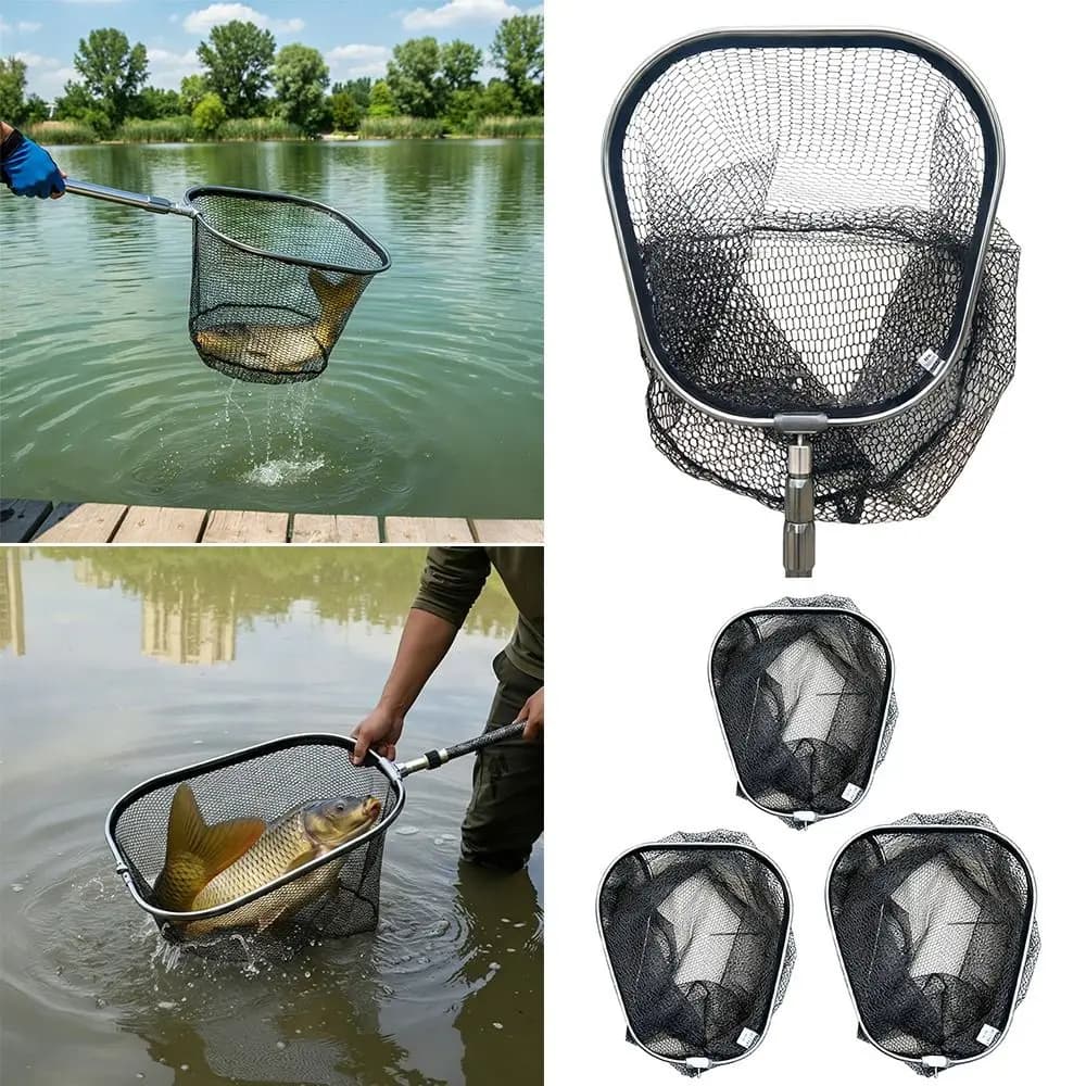 Rete da Pesca in Lega di Alluminio, Forma Ovale, Costruzione Leggera, Rete di Salvataggio Portatile, Design Pieghevole, Rete da Pesca Pieghevole
