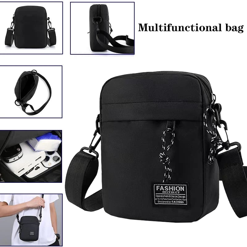 Multifunctional, elegant, light and mini shoulder bag - canvas phone bag, small casual sports square bag