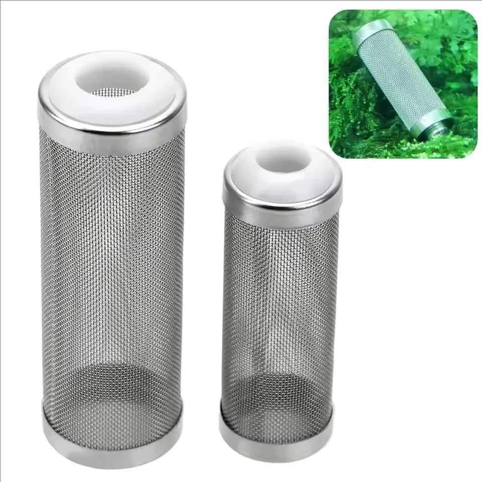 1PC Filtro In Acciaio Inox Formato S/L Accessori Per Acquari Ingresso di Influsso Proteggi Speciale Gamberetti Cilindro Filtro Gamberetti Rete