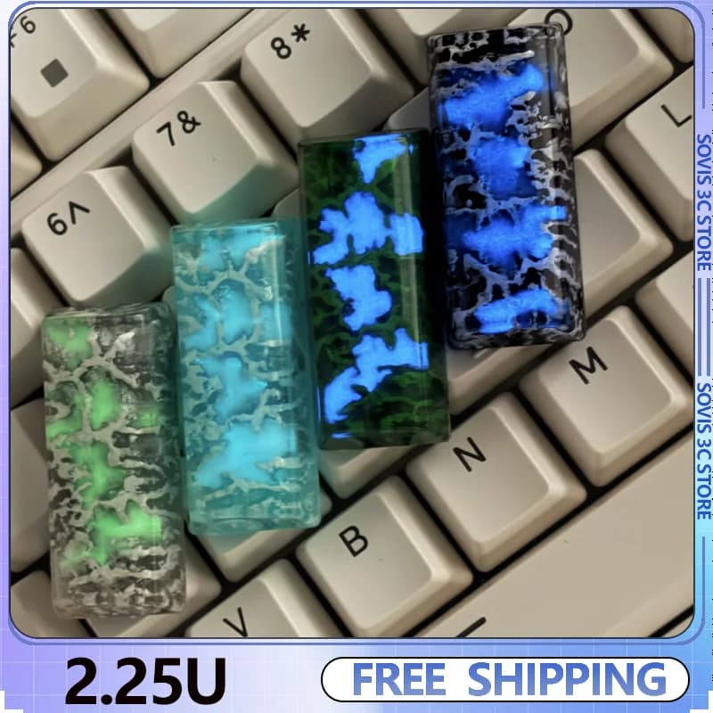 Keycap in Resina Snow Mountain 2.25U Traslucido Personalizzato Fatto a Mano Enter/Shift Tasto Personalizzato per Tastiera Meccanica MX Regalo per Gaming