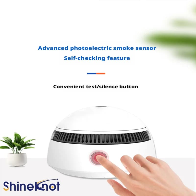 SHINEKNOT En14604 Ul Independent Wireless Wifi Photoelectric Fire Smoke Detector Smoke Sensing Fire Detection Alarm