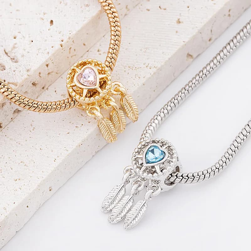 diamond-encrusted dreamcatcher bracelet beads DIY jewelry accessories, popular in Europe and America.