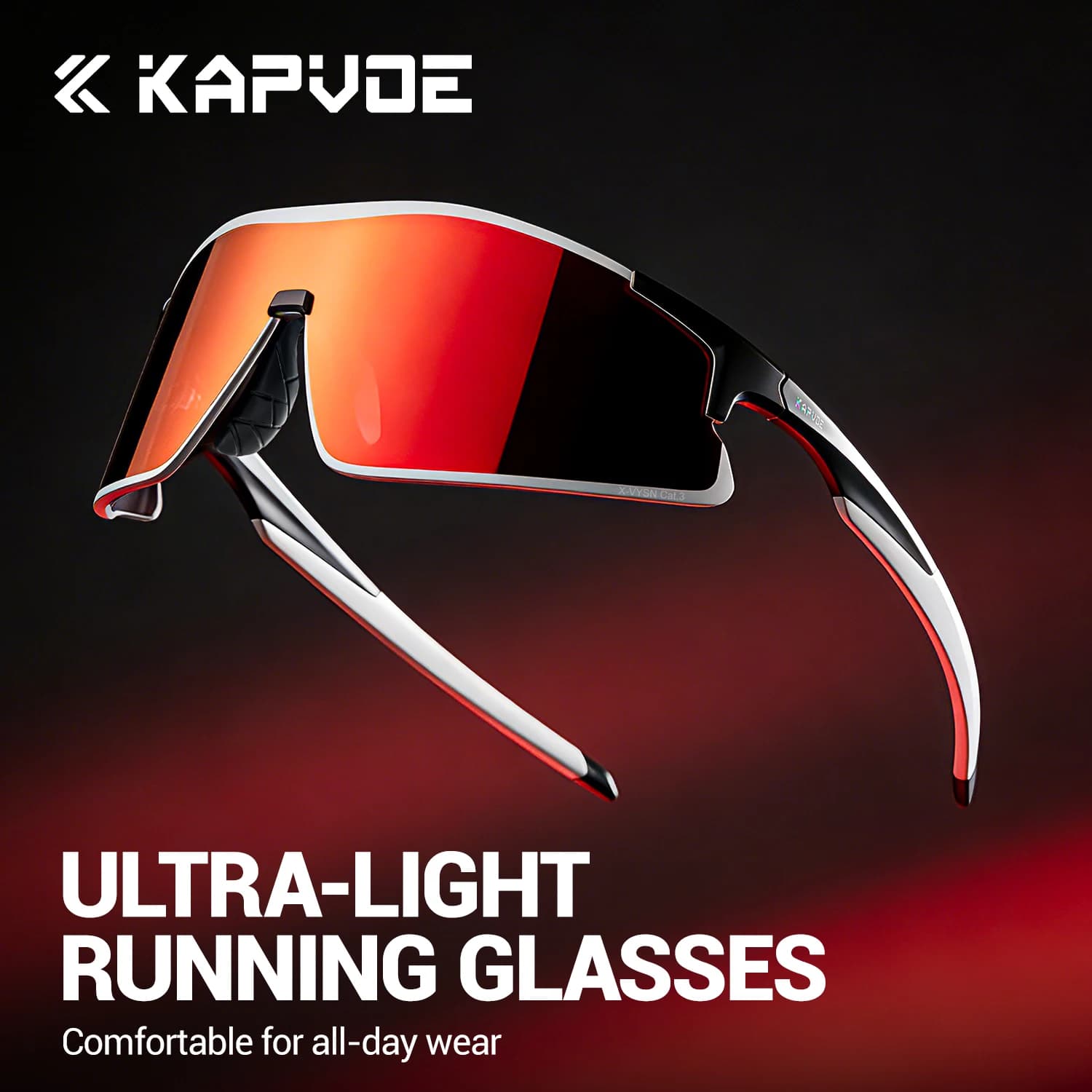 Kapvoe New Photochromic Running Sunglasses Men Women Marathon Ultralight Outdoor Sports Cycling Hiking UV400 Climbing Goggles
