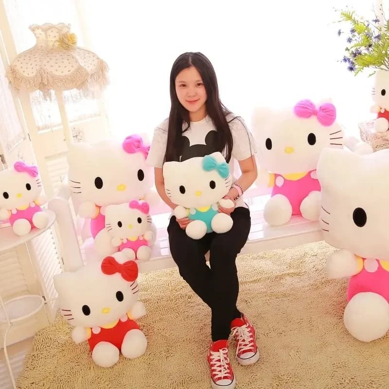 Nuovo in Stock* Peluche Hello Kitty, Adorabile Gattino dei Cartoni Animati Sanrio, Bambola Hello Kitty per Bambini, Regalo di Compleanno, Decorazione 。 。