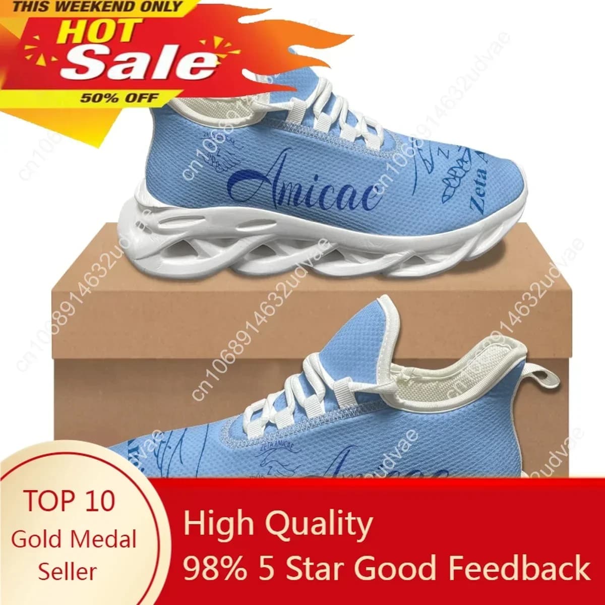 Zeta Amicae Nuova Tendenza Sneakers Casual in Rete con Stampa 3D per Donne Scarpe Leggere con Lacci Amici di Zeta Scarpe con Piattaforma Femminili