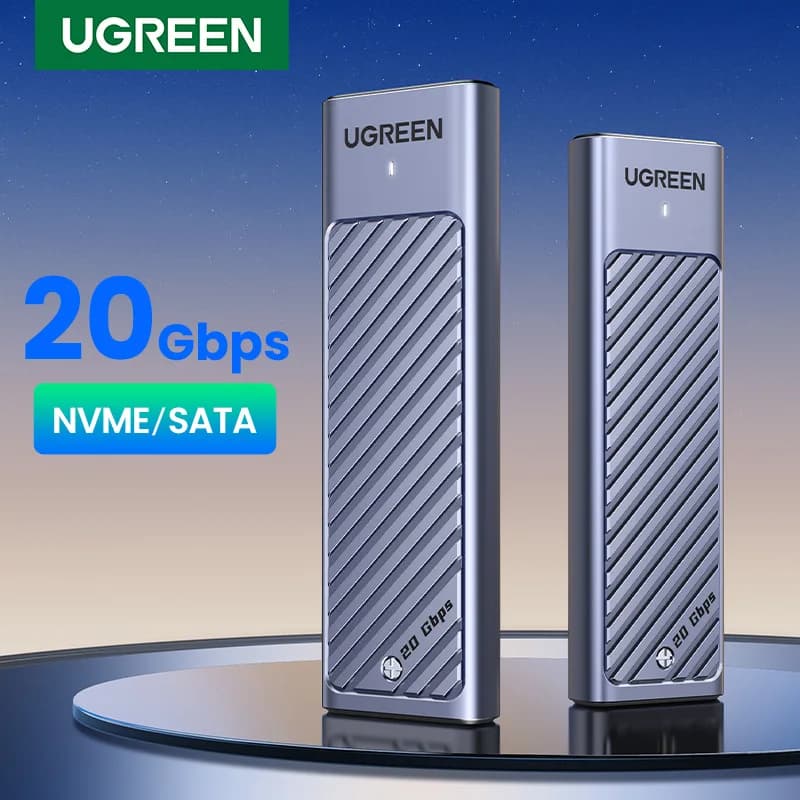 Custodia SSD UGREEN M2 da 20 Gbps Adattatore per custodia SSD SATA M.2 NVMe Custodia esterna USB 3.2 Gen2 Supporta tasti M e B&M