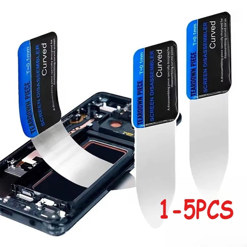 1/2/3/5PCS Steel Phone Metal Mobile LCD Screen Curve Spudger Lever Paper Opening Tools Ultra Slim Flexible Tablet Disassemble Tool
