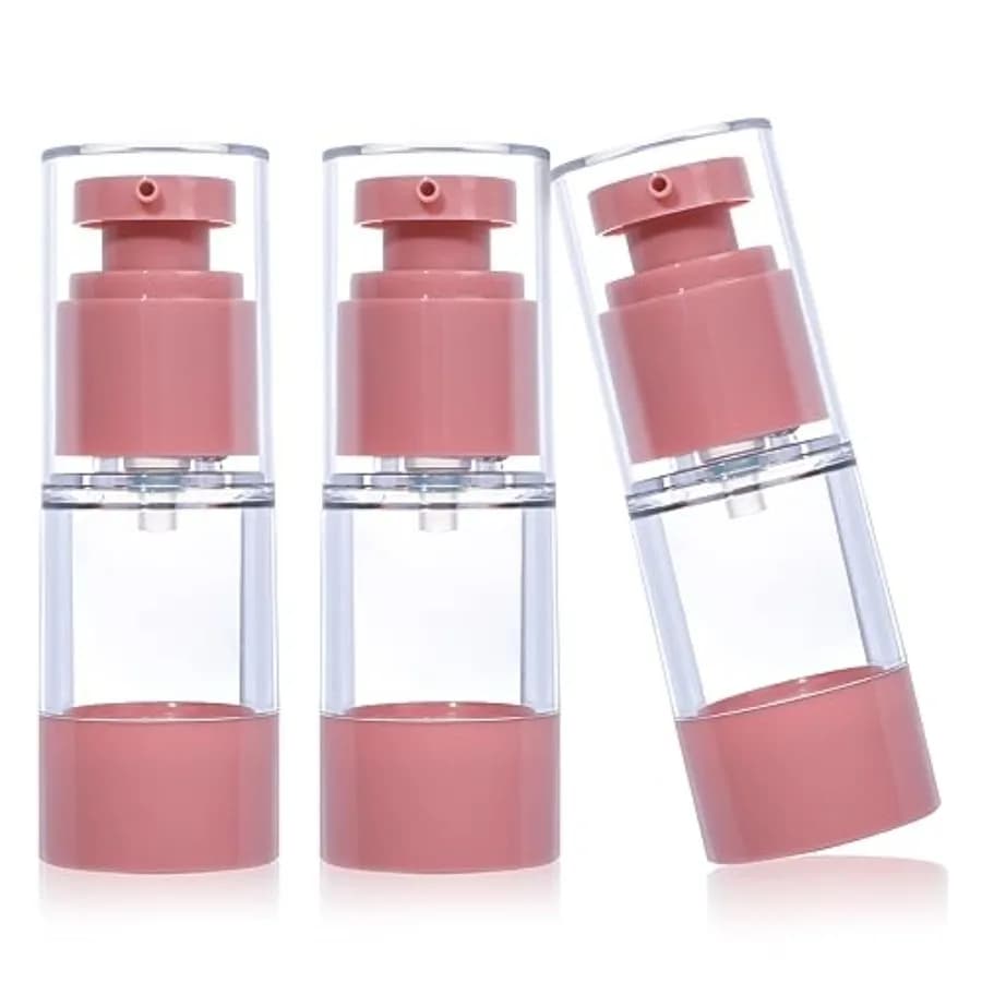 0.5oz 15ml Airs Pump Bott, Small Travel Pump Bottle Leak Proof Refillable Cosmetic Containers Foundat Moisturizer Lot Skincare