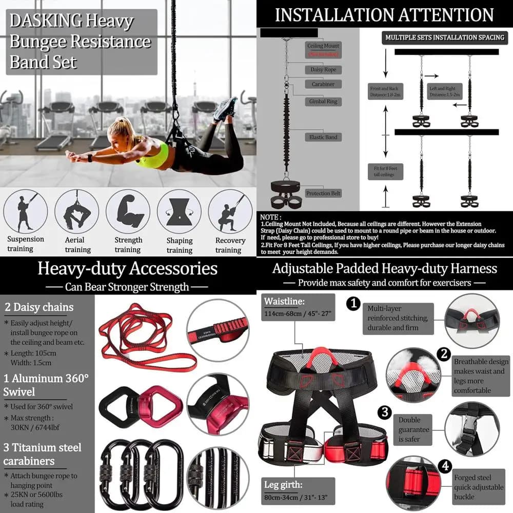 Set di Bande di Resistenza per Yoga con ResiBelt per Palestra Domestica e Allenamento Professionale