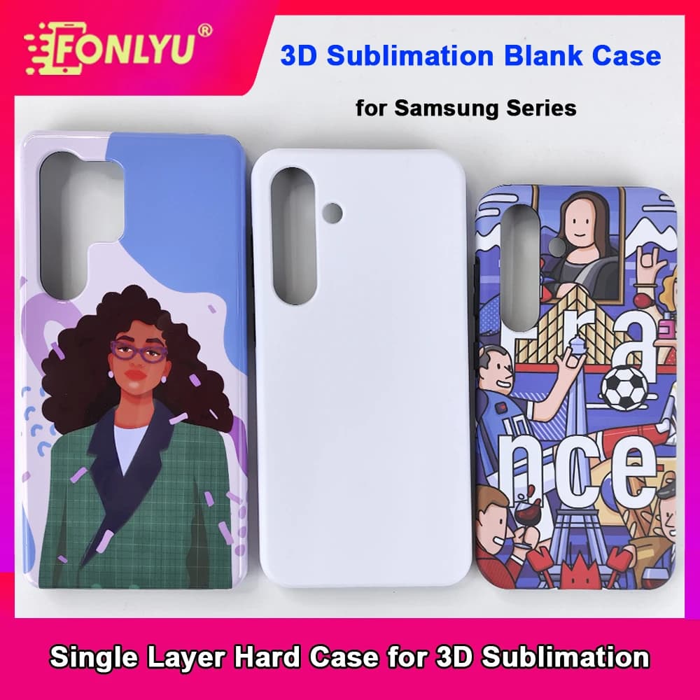 FONLYU 3D Sublimation Single Hard Blank Phone Case for Samsung Galaxy S25 S24 S23 Ultra Plus FE Customize Thermal Back Cover DIY