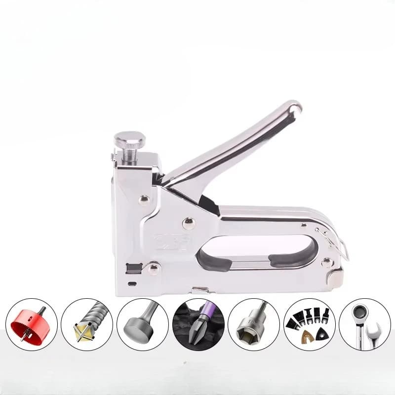 Graffettatrice 3-in-1 per impieghi gravosi con rimuovi graffette e 2000 graffette, graffettatrice manuale per fissaggio materiali da tappezzeria