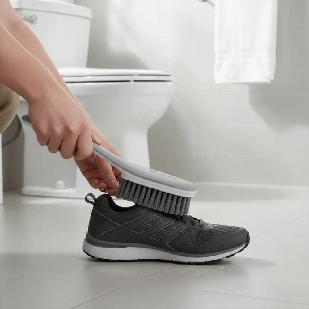 Scrubber portatile per macchie di bucato Manico lungo Set di spazzole per pulizia a setole dense Spazzola per bucato a setole morbide Pulizia delle scarpe