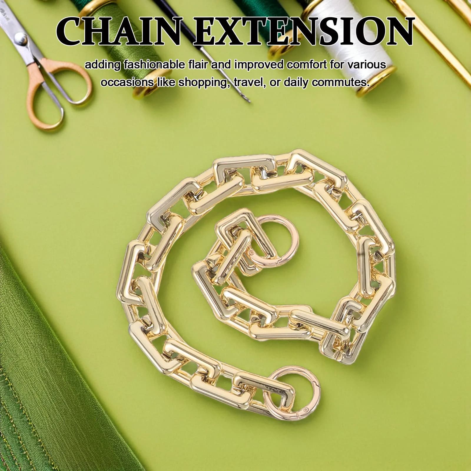 Set of 3 extensions for chain Acrylic bag, Geometric design, Convenient extensions for shoulder strap, Replacement chain for women's bags