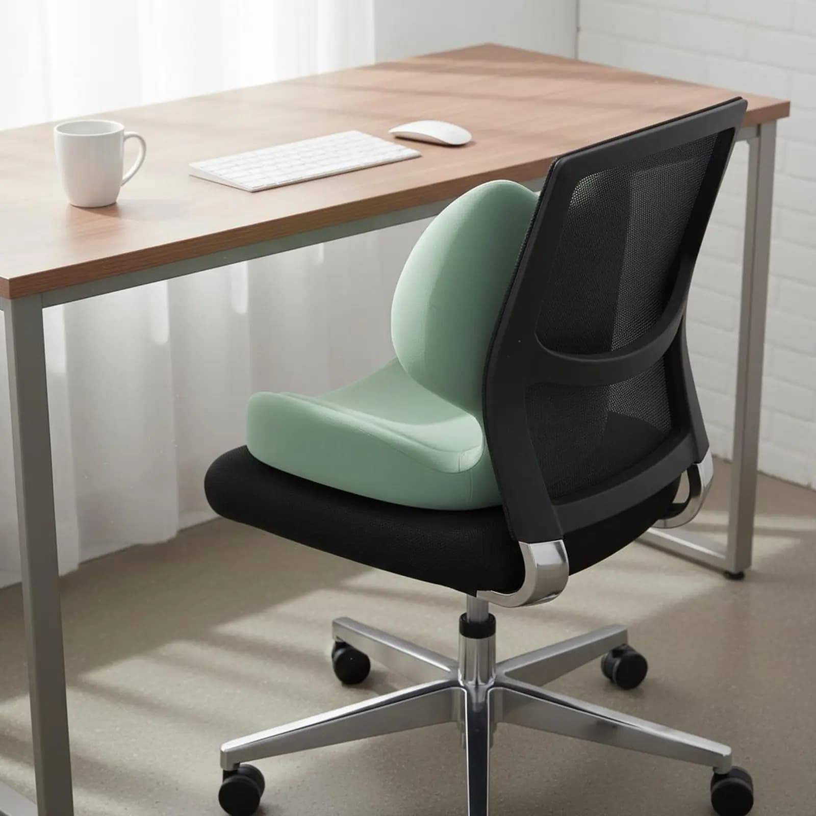 Cuscino di Supporto Lombare Lavabile in Memory Foam, Cuscino per Seduta con Supporto Lombare, Fodera Rimovibile per Studenti, Studio