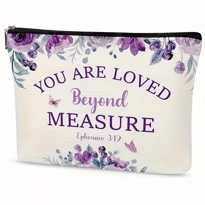 Una borsa per il trucco viola: simpatica custodia multifunzionale con cerniera per donna, borsa per riporre gioielli, piccola borsa portaoggetti con cerniera da viaggio perfetta