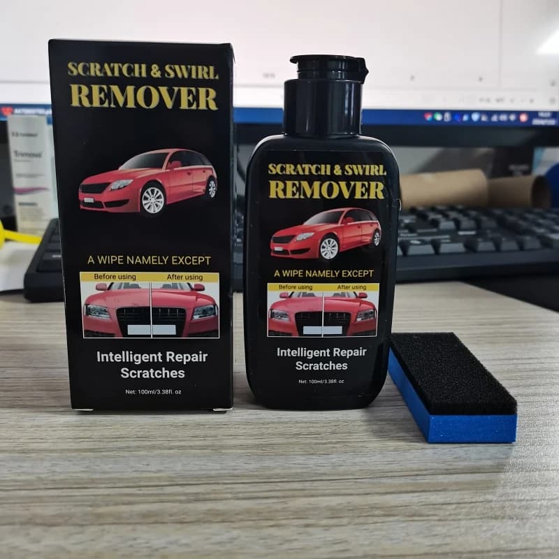 Kit Completo per Riparazione Graffi Auto 7 Pezzi - Cera, Spugna e Panno per Rimuovere Graffi e Macchie, Ideale per Lucidatura Vernice