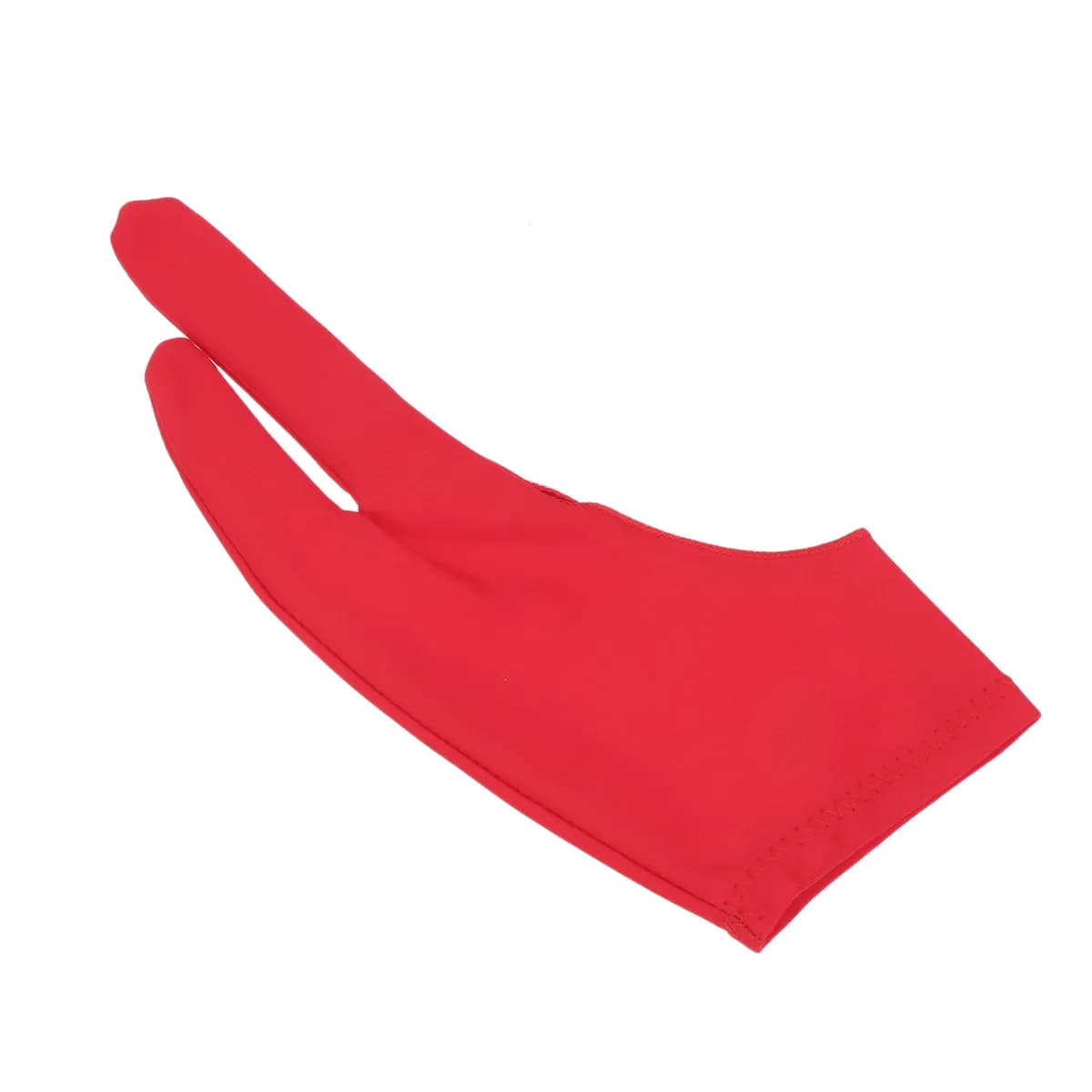2 Pezzi Guanto da Disegno Artistico Rosso a Due Dita, Guanto Curvo Anti-Macchia per Tablet/Calligrafia, Taglia S per Arte Digitale