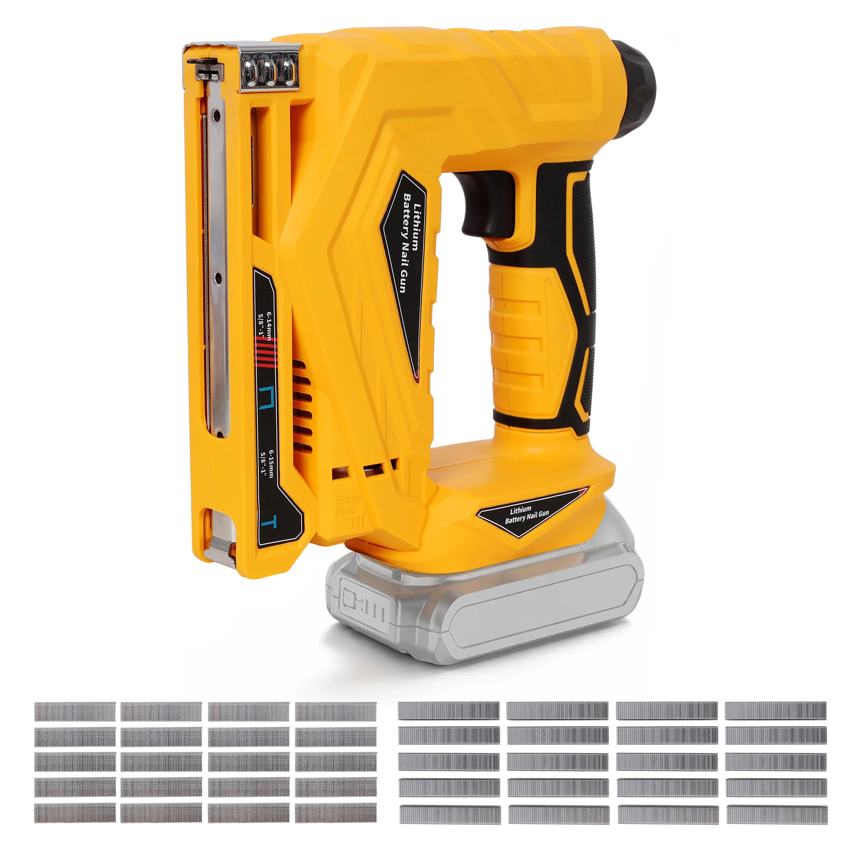 Chiodatrice a batteria 2-in-1 e graffettatrice a corona stretta, compatibile con batteria Dewalt 20V MAX, pistola sparachiodi a batteria con blocco di sicurezza, strumento professionale per il fissaggio del legno fai-da-te, solo utensile