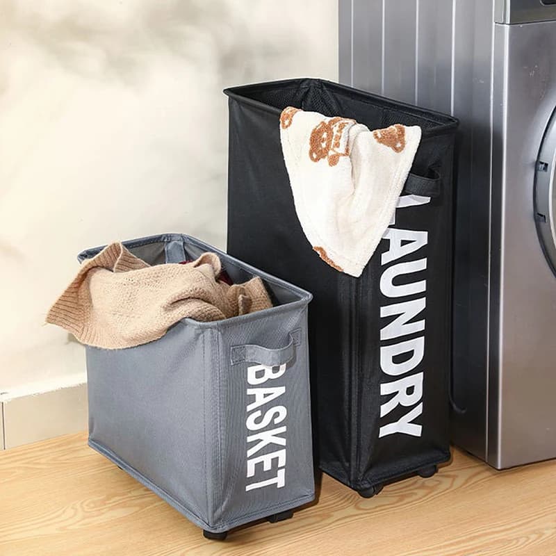 Large Capacity Yoga Mat Storage Basket Multifunctional Foldable Waterproof Dirty Clothes Storage Bag Laundry Basket With Wheels
