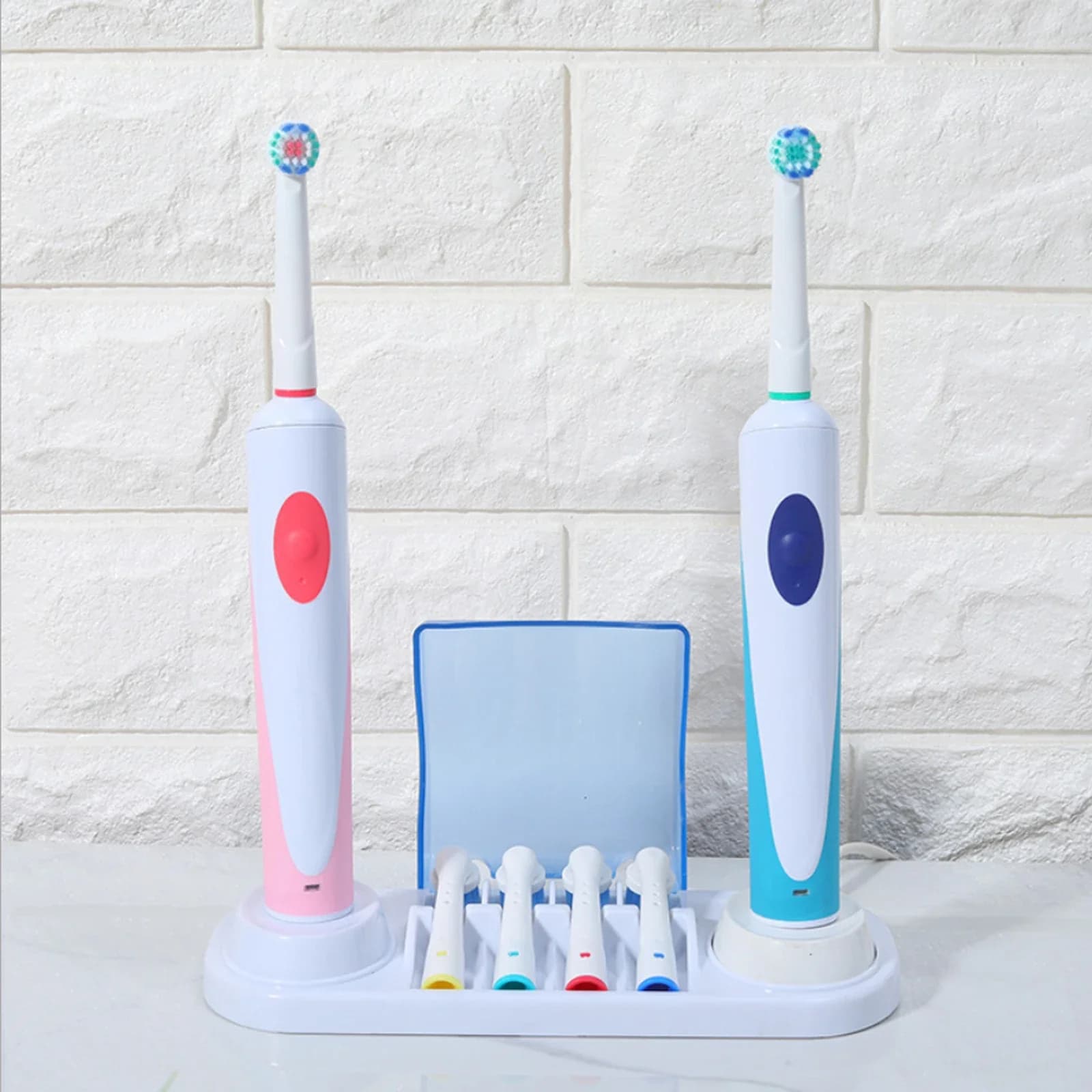 Stazione di ricarica per portaspazzolino elettrico con scatola Organizer per testina a 4 spazzole supporto per spazzolino da denti per orale B