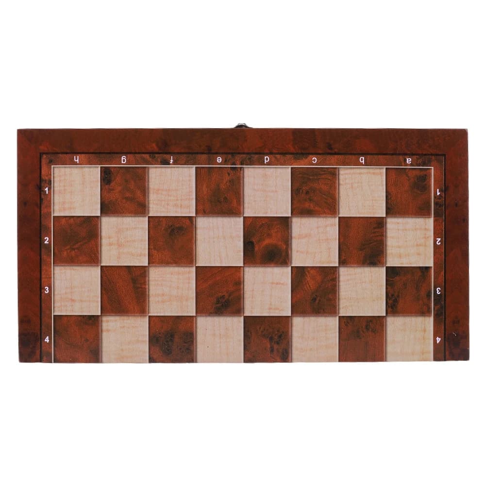 Gioco da tavolo in legno non tossico 29x29 cm Scacchiera grande che sviluppa il pensiero strategico Chequers di scacchi 3 in 1 Backgammon per bambini Adulti