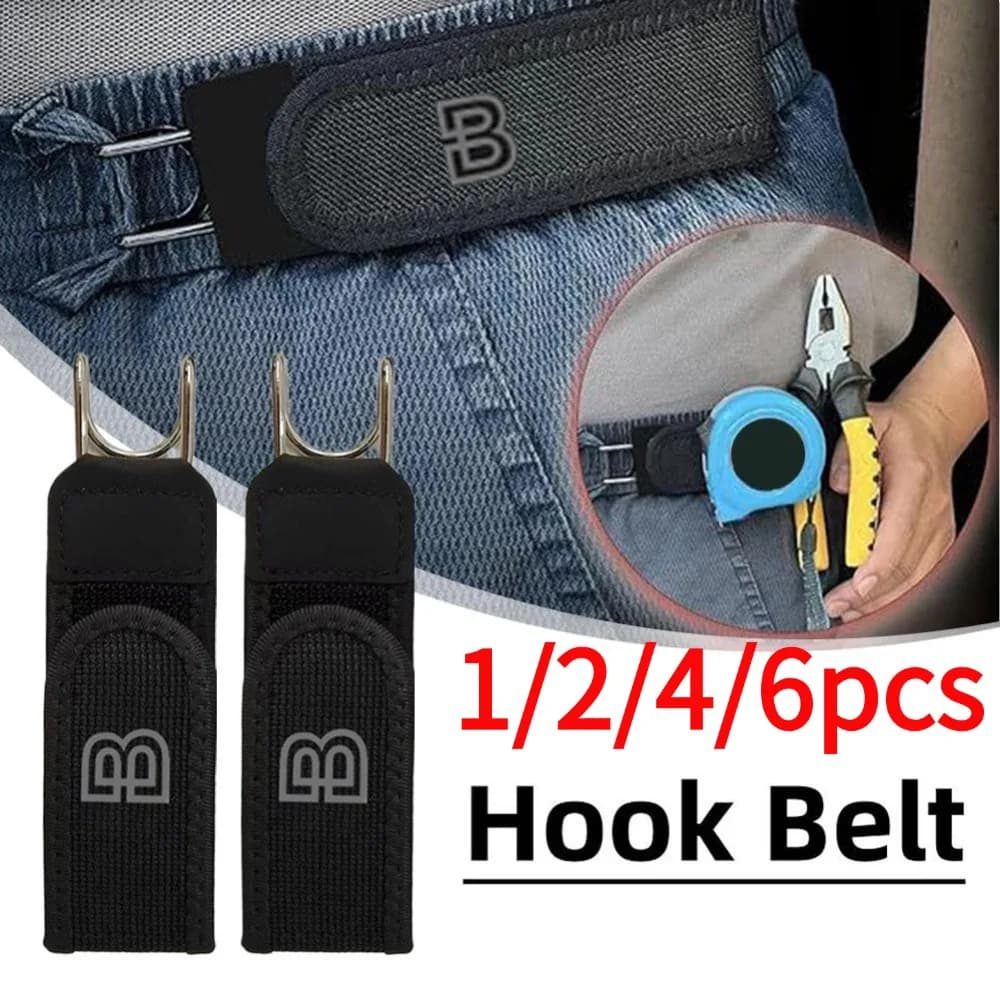 1/2/4/6 Pezzi Cintura Elastica con Gancio in Metallo Unisex Regolabile, Cintura Elastica per Pancia Grande con Gancio in Ferro, Design Comodo, Fibbia in Velcro per la Vita
