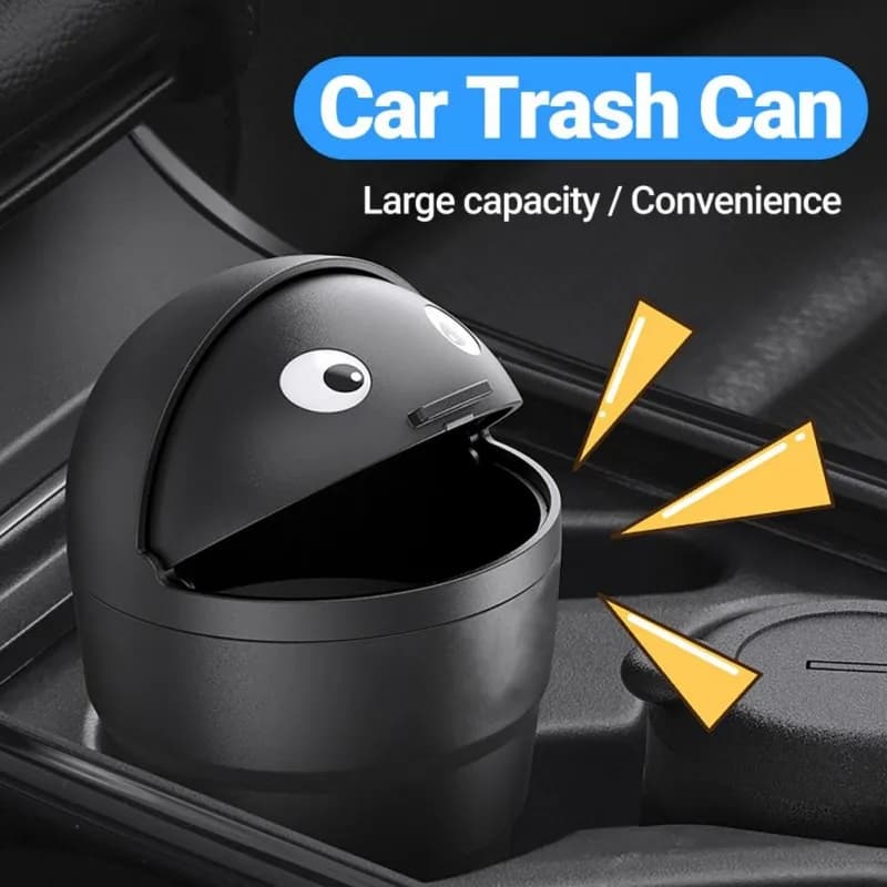 Cestino Universale per Auto, Organizer con Coperchio Girevole, Mini Contenitore Antigoccia per Veicoli