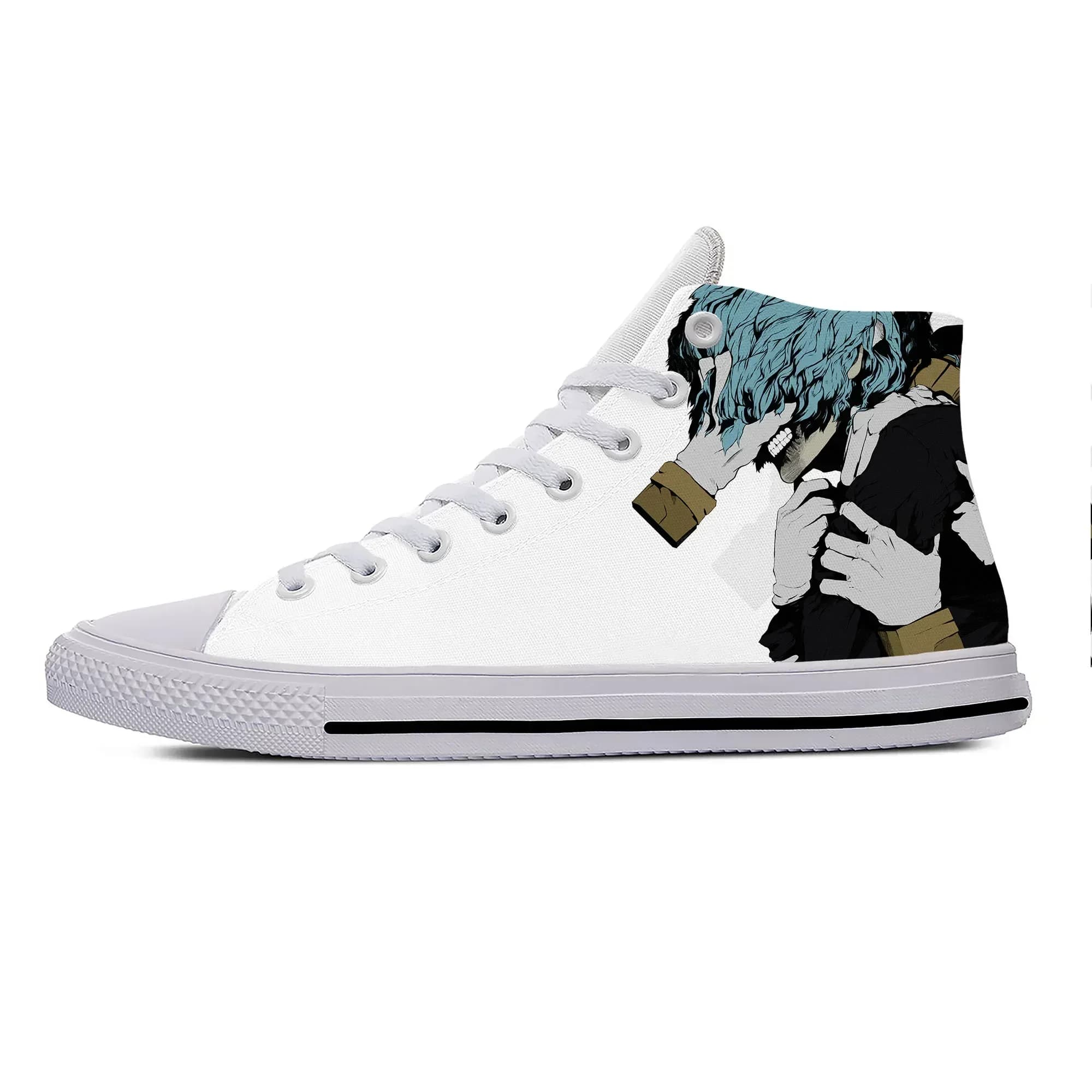 Japanese Anime My Hero Academia Shigaraki Tomura Casual Cloth Shoes High Top Lightweight Breathable 3D Print Men Women Sneakers