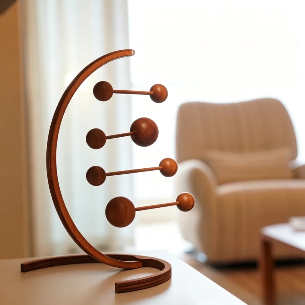 High-end Luxury Gifts Dynamic Balance Ornaments, Silent Wind Chimes, Home Decoration, Nordic Wood Geometric Living Room Bedroom