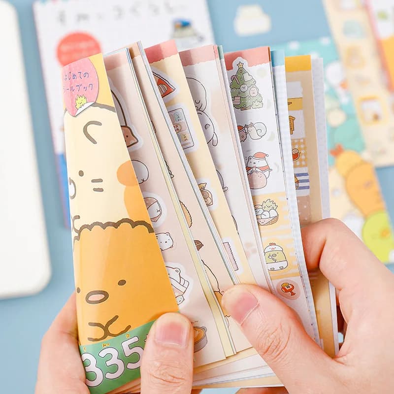 16 fogli di adesivi Kawaii Libro fai da te Scrapbooking Journal Planner Notebook Diario Decor Adesivi per telefono Cancelleria giapponese per ufficio