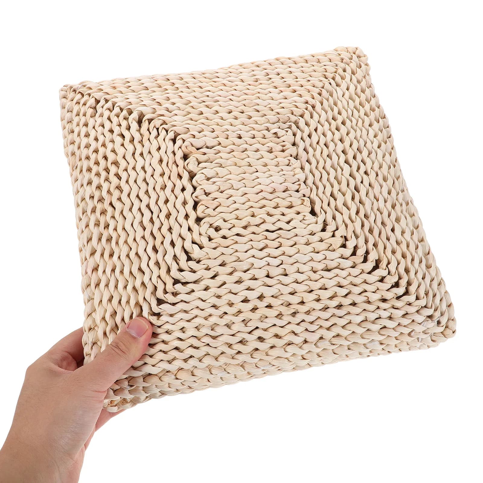 Straw Woven Bohemian Seat Cushion Thickened Floor Pillow for Yoga Meditation Reading Lounge Chair Floor Sofa Balcony Tatami