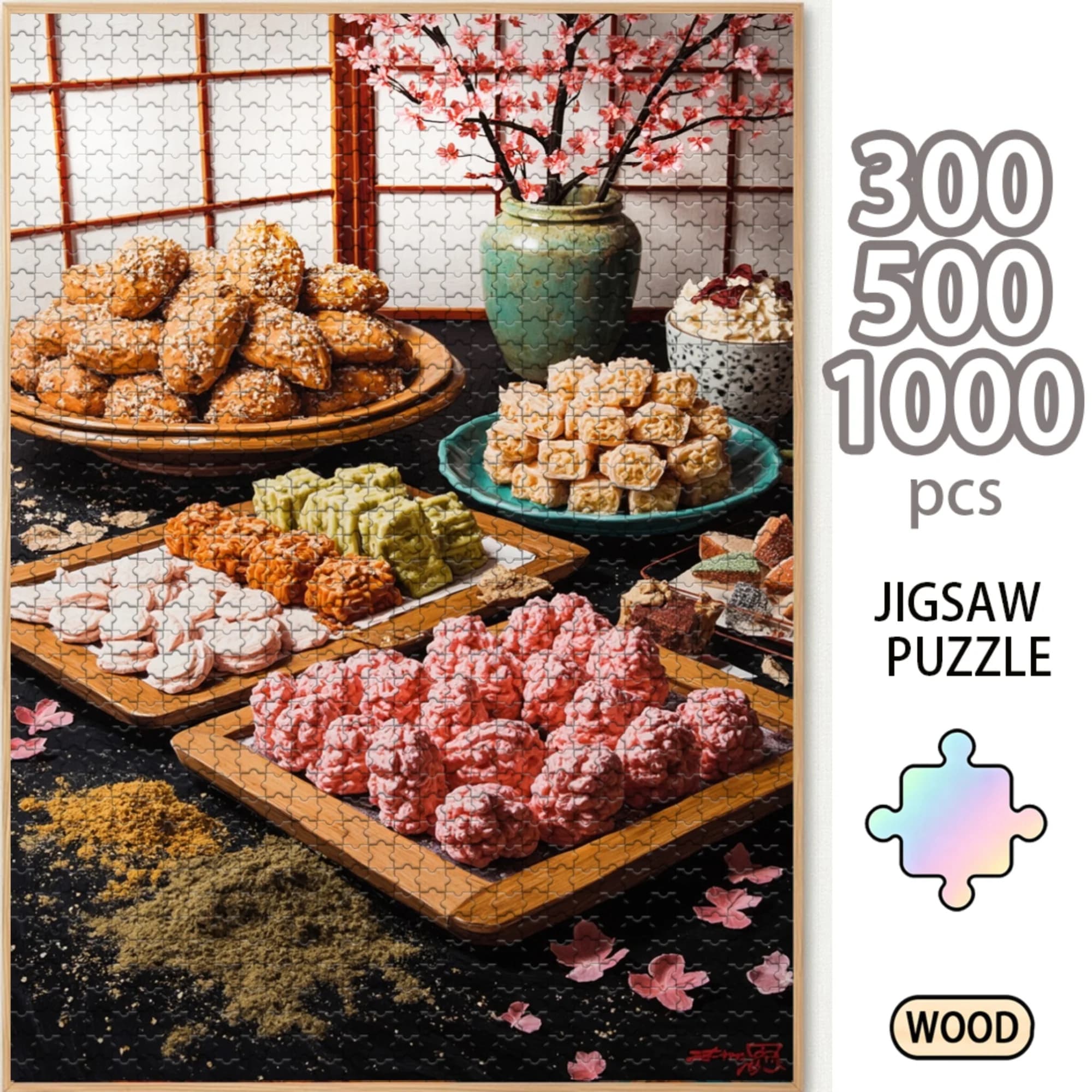 Rustic Kitchen 300/500/1000 Piece Wooden Jigsaw Puzzle for Adults, Premium Wood Puzzle Game, Brain Teaser Family Board Game, Home Entertainment Gift