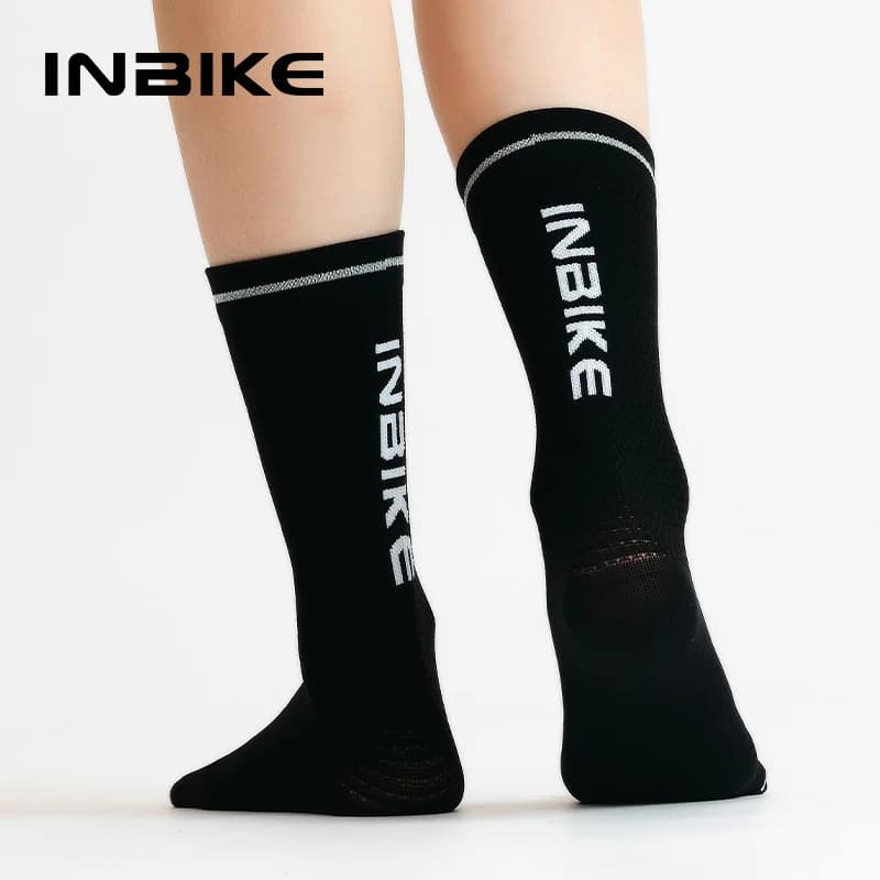 INBIKE Calzini da ciclismo estivi Calzini da corsa a compressione sportiva da uomo Calzini da ciclismo Calzini da calcio da basket traspiranti a lunghezza totale