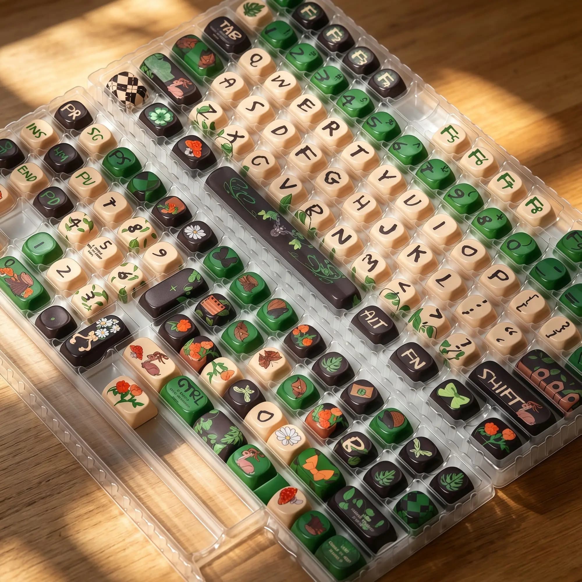 Keycap Verde Lucido Personalizzato per Tastiera Meccanica, Keycap PBT con Sublimazione a Caldo per Giochi e Applicazioni da Ufficio