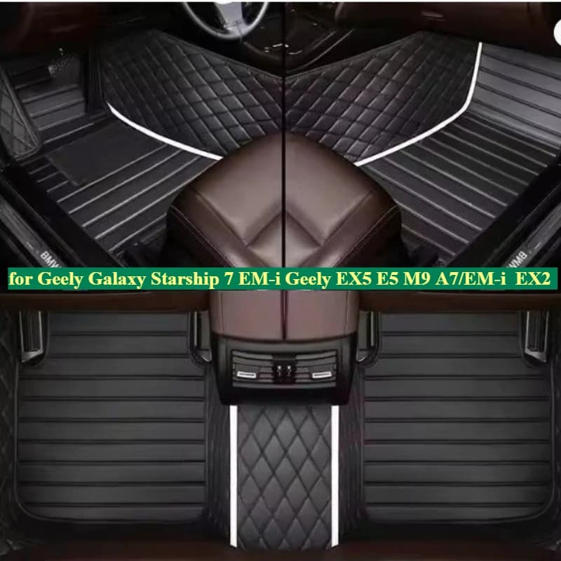 Custom Car Car Mats for Geely Galaxy Starship 7 EM-i Geely EX5 E5 M9 A7/EM-i EX2 2024-2025 Car Leather Interior Carpet
