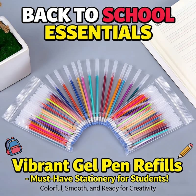 12-100 Color Gel Pen Refills Set - Glitter, Pastel, Highlighter, Metallic Ink for Artists, Scrapbooking, and Drawing Graffiti