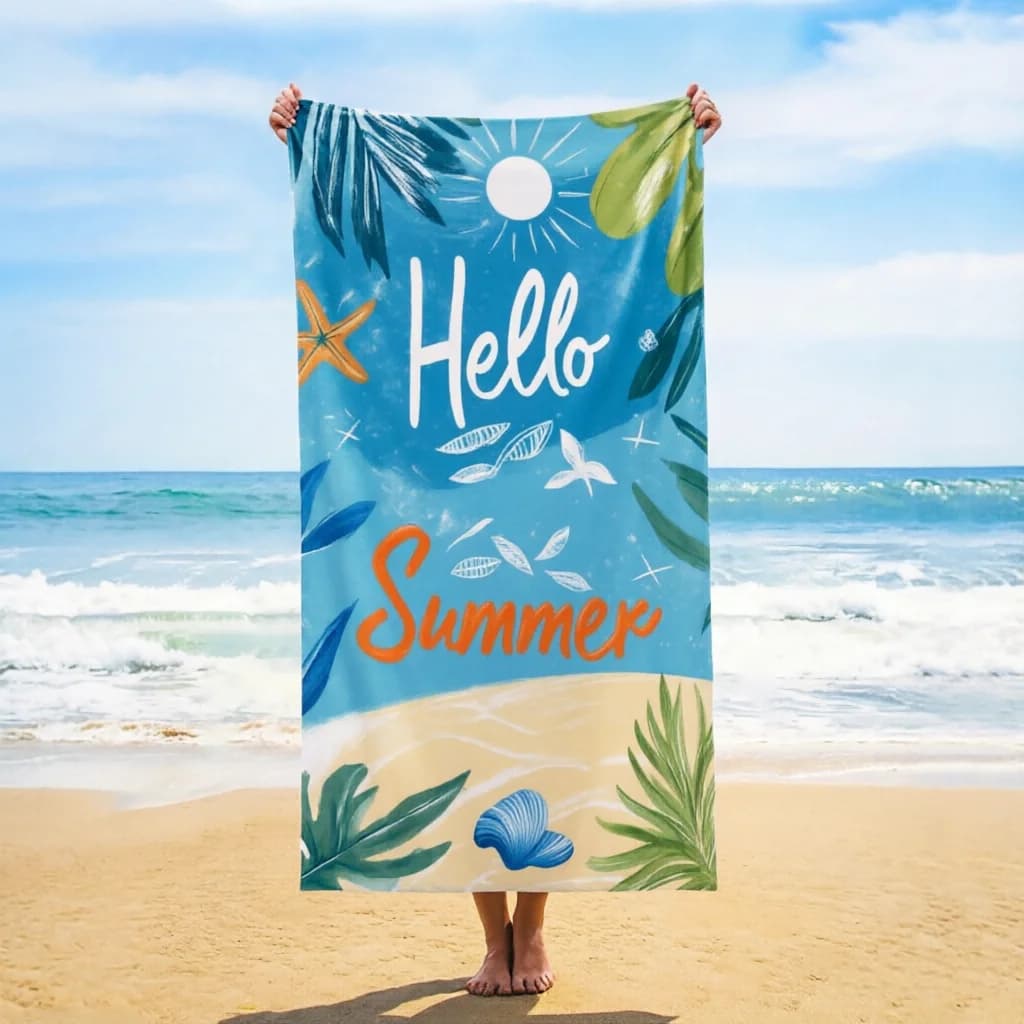 Asciugamano da spiaggia con stampa floreale, morbido, assorbente, leggero e portatile, ideale per nuoto, yoga, fitness, viaggi estivi e bagno