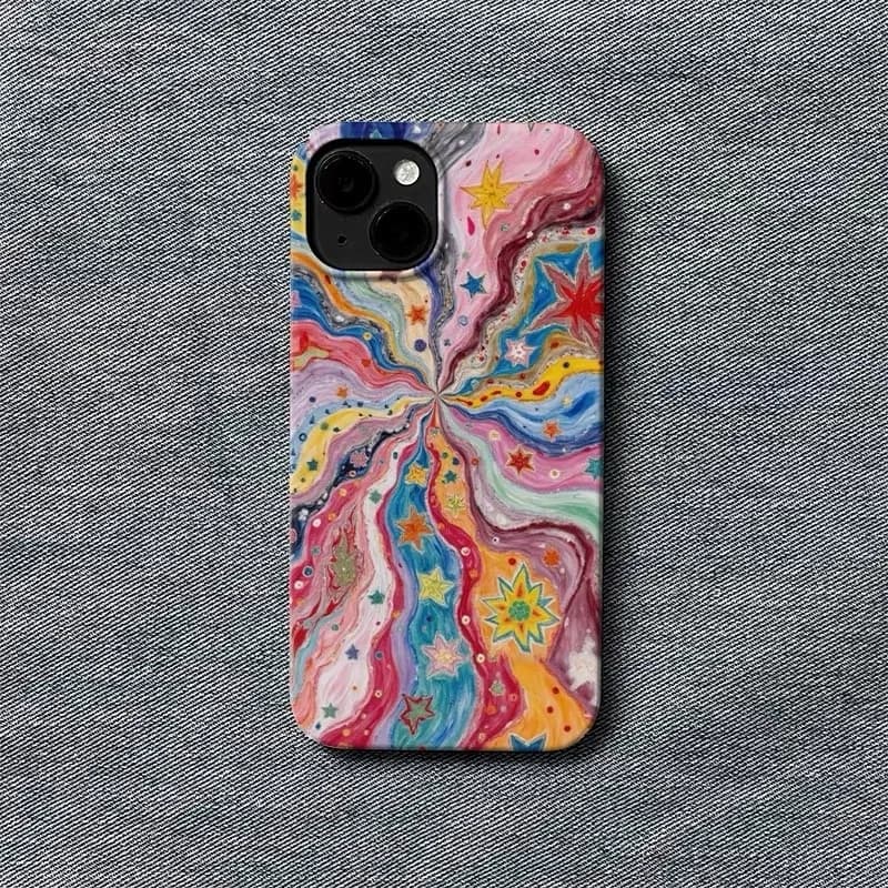 Clmj Cool Firework Star Phone Case for iPhone 17 16 15 14 13 12 11 Air Pro Max X XS XR XSMax 7 8 Plus Glossy Film Hard PC Cover