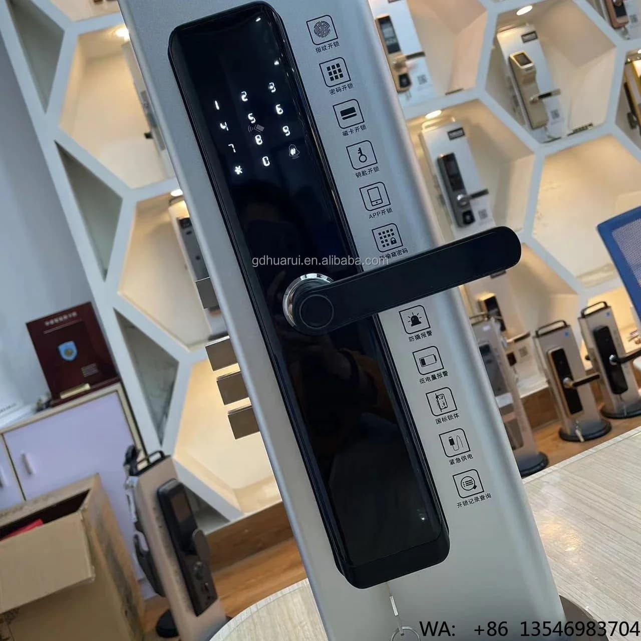 WiFi TTlock App Biometric Fingerprint Door Handle Digital Keyless Smart Dual Finger Print Gate Lock With