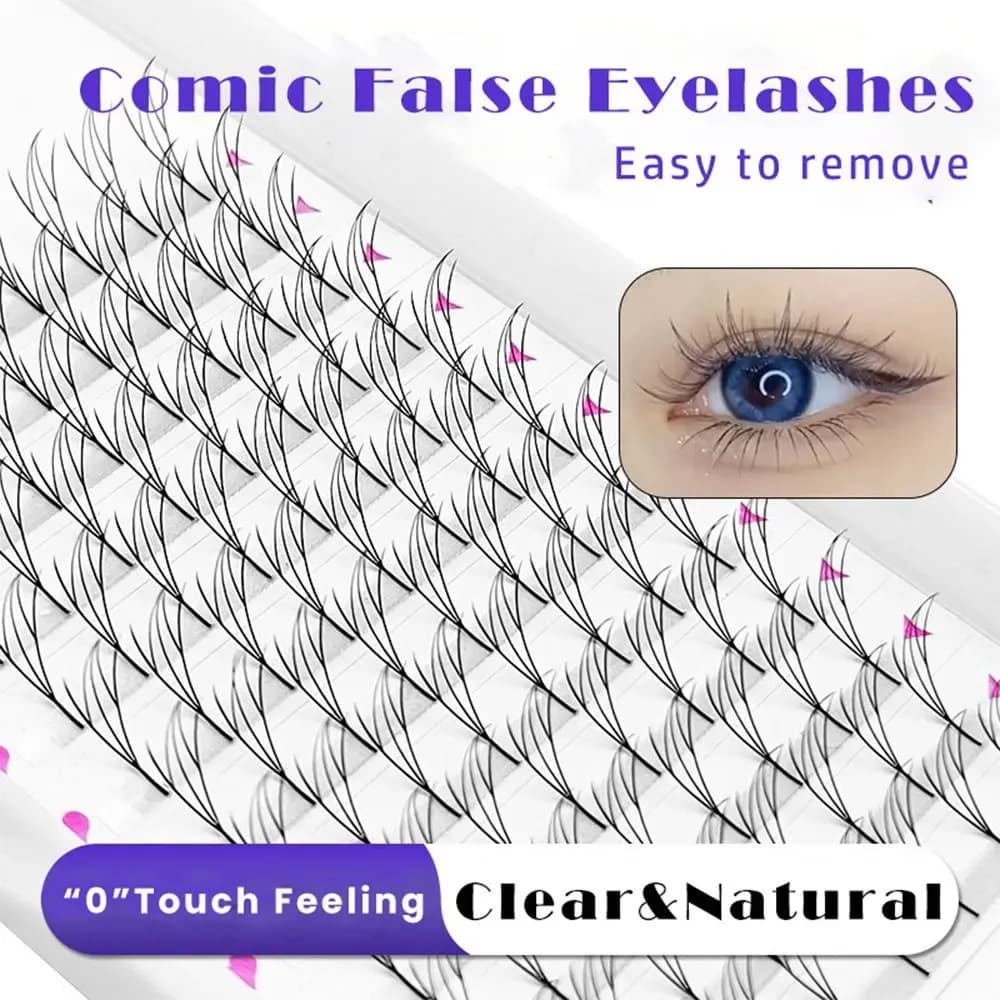 New 12 File Grape Eyelash Kit, Comic Single Lapel Pin, Extension Eyelash C/D/CC, Eye Makeup Tools