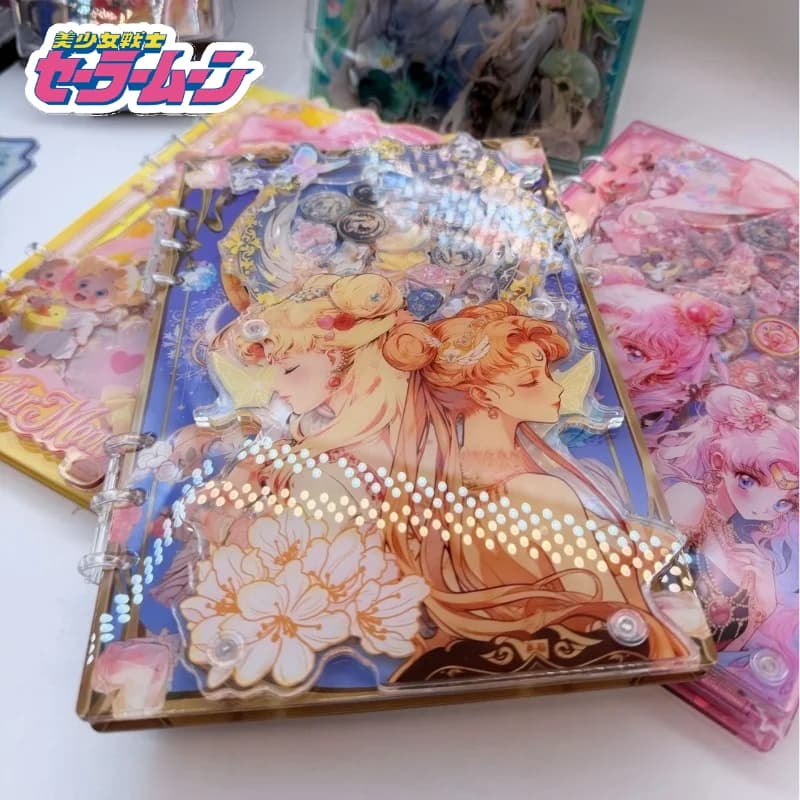 Quaderno in acrilico con personaggi dei cartoni animati Sailor Moon, creativo e fatto a mano, con fogli sfusi, articoli di cancelleria per studenti, simpatico regalo di compleanno