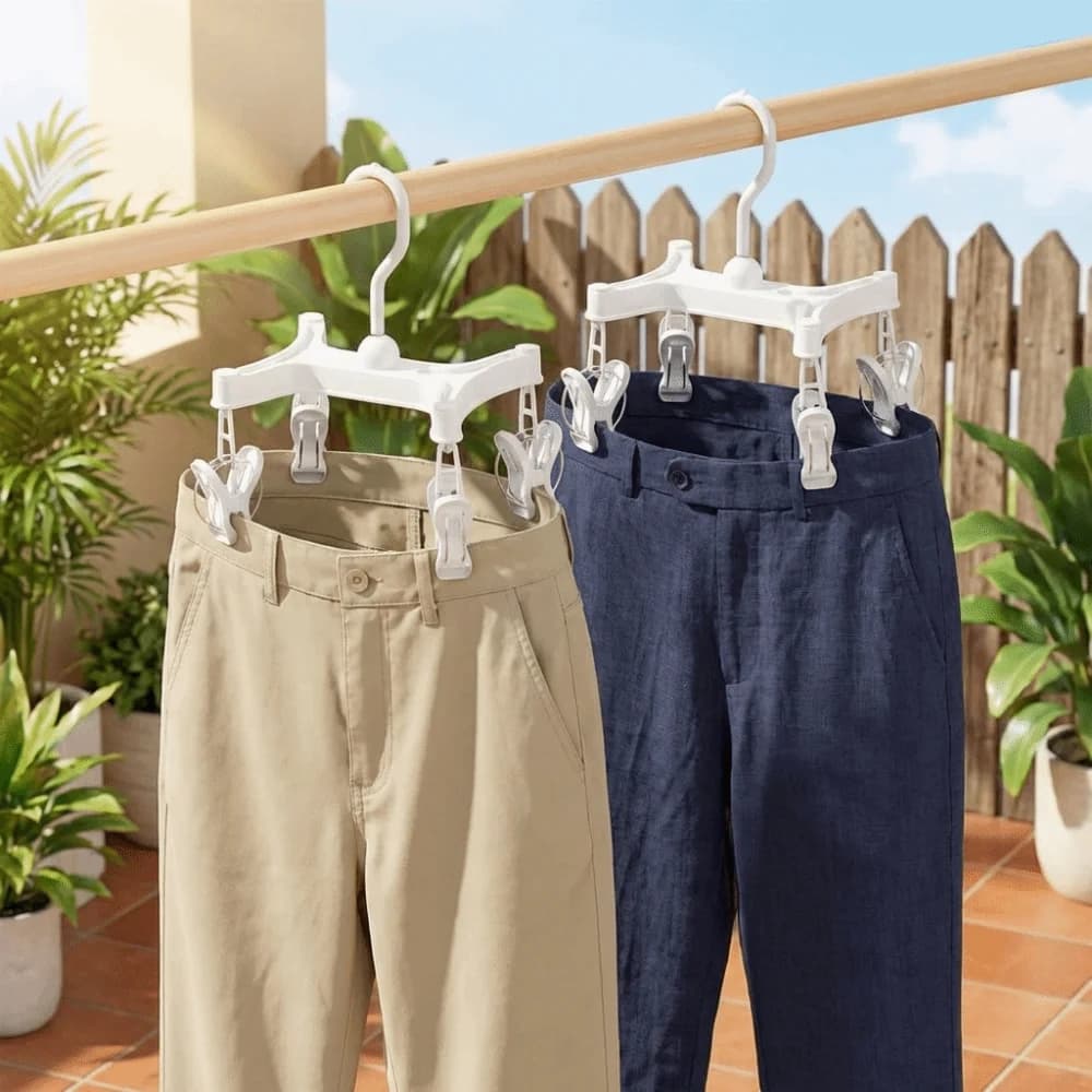360 ° Appendiabiti Girevole a H per Pantaloni, Stendibiancheria Efficiente ad Asciugatura Rapida, Salvaspazio e Resistente al Vento